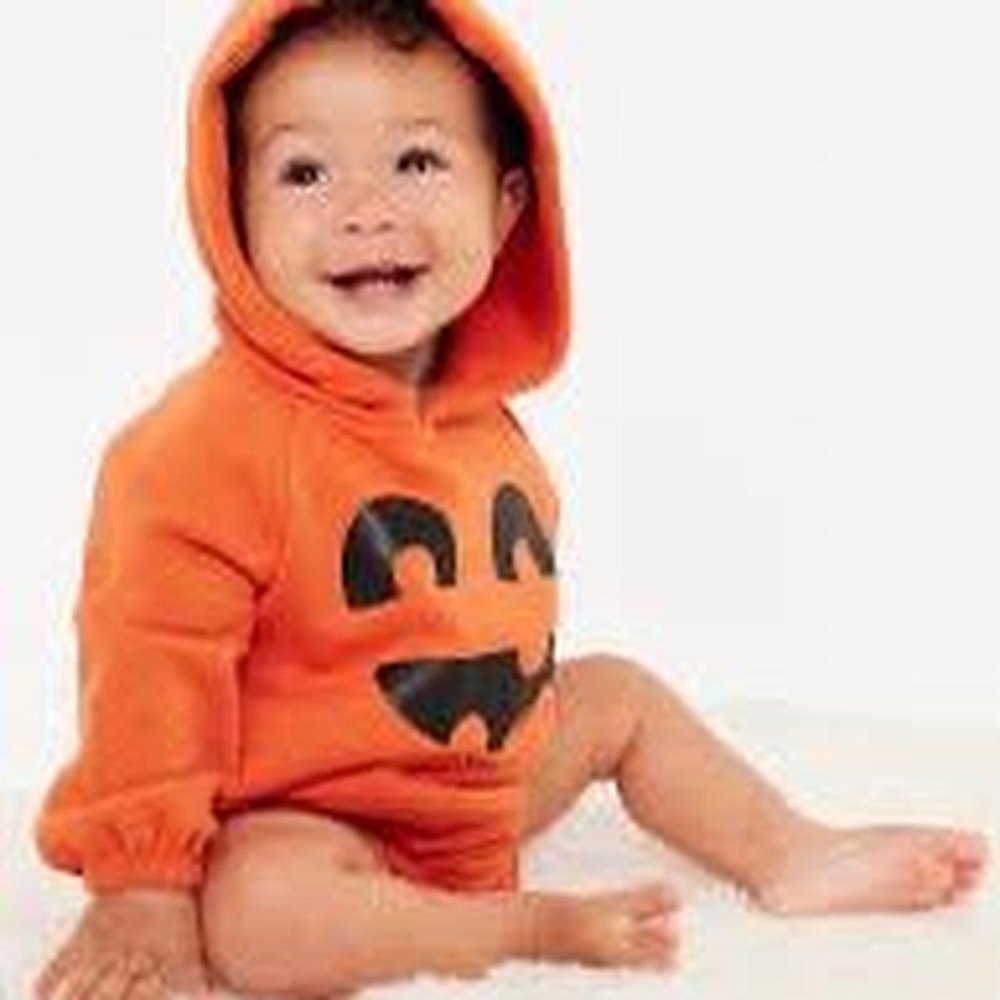 Old Navy Unisex Jack-O'-Lantern One-Piece Bubble Romper Baby 18-24 months